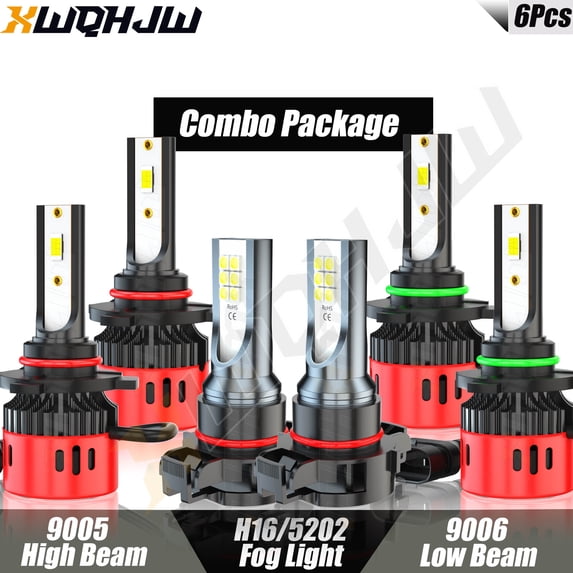 For Toyota Corolla 2011-2013 LED 9005 9006 Combo Headlight H16 Fog Light Kit Bulbs White Pack of 6