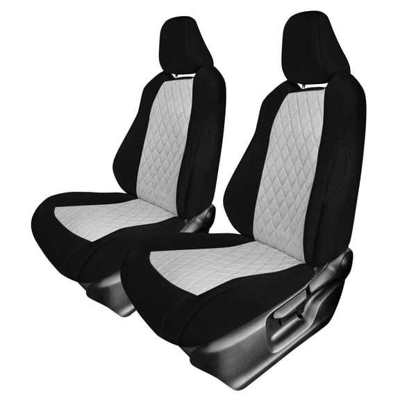 For Toyota Corolla 2020-2024 FH Group Custom Fit Neoprene Car Seat Covers Waterproof Gray - Front Seats ( Headrest - Detachable & Non Detachable)