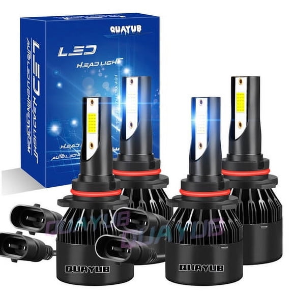 For Toyota Corolla 93-97 2003-2006 4x Ice Blue LED High/Low Beam 9005 9006 Headlight Bulbs