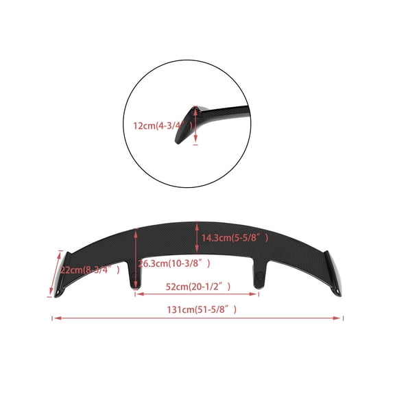 For Toyota Corolla Hatchback 52" Carbon Fiber Rear Roof Trunk Spoiler Wing Lip
