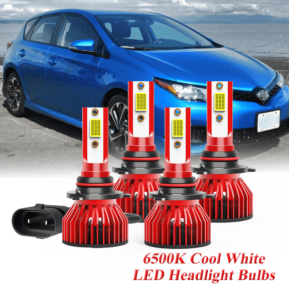 For Toyota Corolla IM 2017-2018 High Low Beam Bulb Combo - 30,000LMLED Headlight Bulb Kit, 6500K Cool White 600% Super-Bright Bulb, Plug & Play