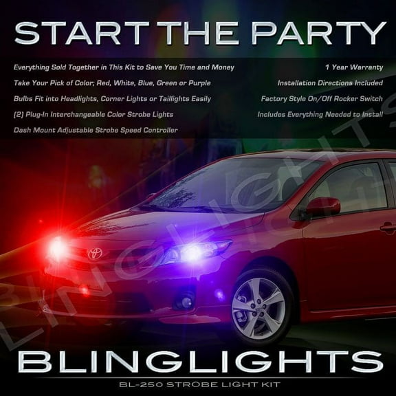 For Toyota Corolla Stobes Head Lamp Tail Light Kit Red White Blue Green Purple