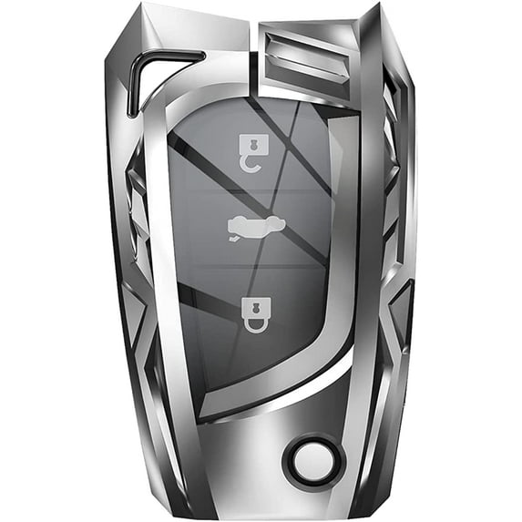 For Toyota Flip Key Fob Cover Metal Key Case Compatible with Fortuner tundra Camry RAV4 Highlander Corolla with Keychain