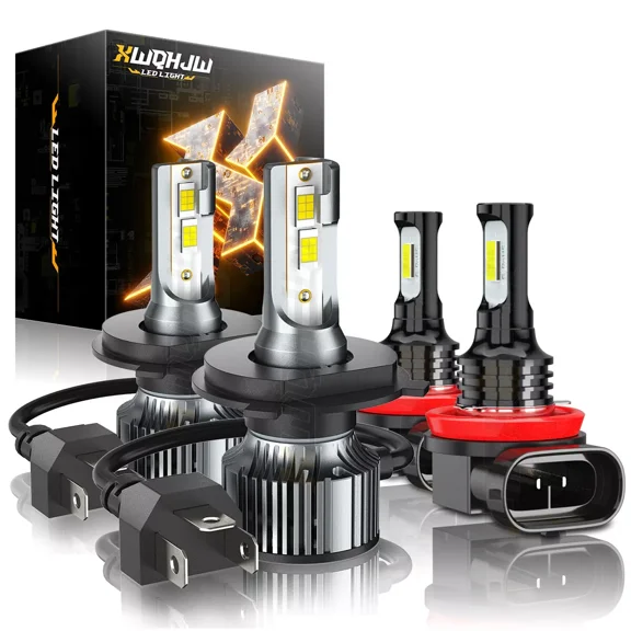 For Toyota Hiace 2006-2015 4x 6000K LED Headlight Hi/Lo Beam+Fog Light Bulbs Kit