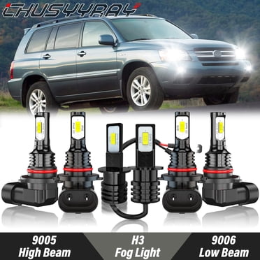 CHUSYYRAY LED Combo Kit For Toyota Highlander 2011-2013 – 6 Bulbs Hi/Lo + Fog