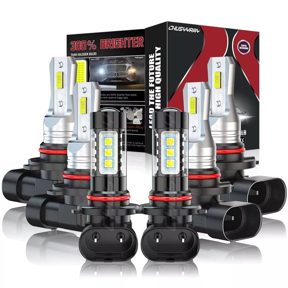 For Toyota Highlander 2004 2005 2006 2007 LED Headlight High Low Beam Fog Light Bulbs Kit 6000K White 6x