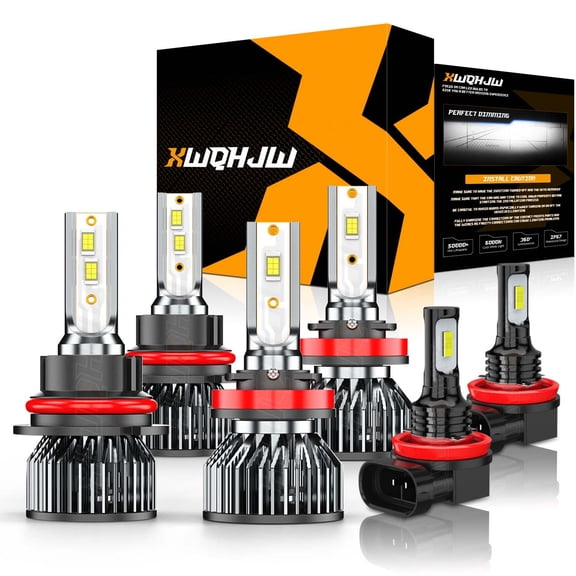 For Toyota Highlander 2014-2019 6X LED Headlight+Fog Light Bulbs Combo Kit 6000K