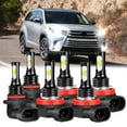thumbnail image 1 of For Toyota Highlander 2014-2020 LED Headlight Bulbs 9005 H11 High/Low Beam H11 H8 Fog Light 6000k 6Pcs, 1 of 12