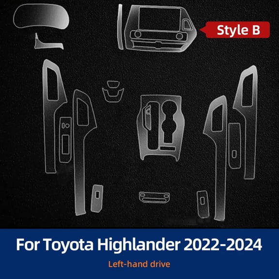 For Toyota Highlander 2024 2023 2022 Interior Film Transparent TPU Gear Panel Center Console PPF Protection Sticker Accessories