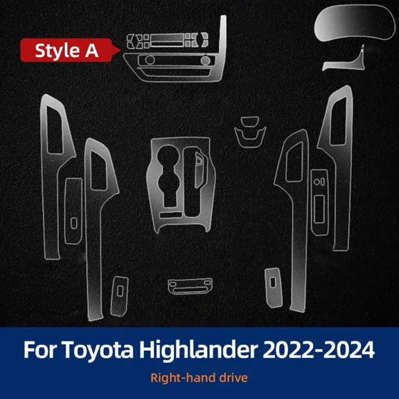 For Toyota Highlander 2024 2023 2022 Interior Film Transparent TPU Gear Panel Center Console PPF Protection Sticker Accessories.