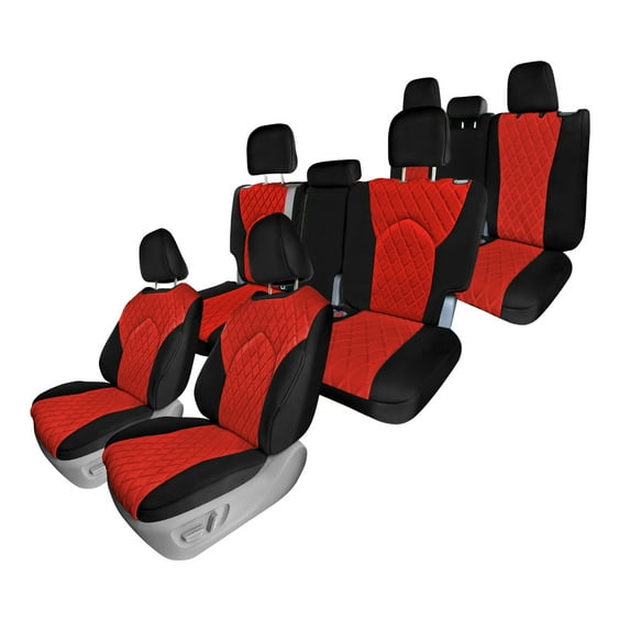 For Toyota Highlander LE 2020-2024 FH Group Neoprene Custom Fit Waterproof Car Seat Covers Red - Full Set