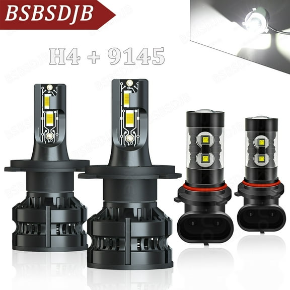 For Toyota Hilux 2004-2019 LED Headlight High/Low + Fog Light Bulbs 6000K White
