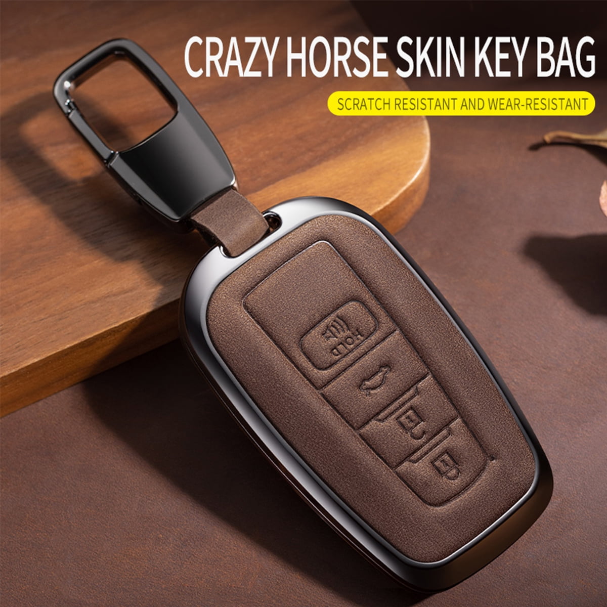 WUZUTU Leder Schlüsselhülle Für Toyota - Kompatibel Mit Corolla, RAV4, Camry Und Mehr