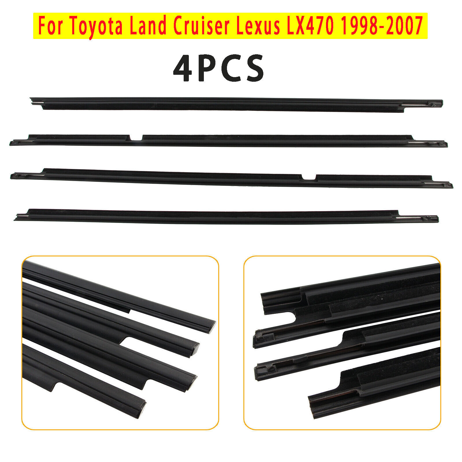 For Toyota Land Cruiser Lexus LX470 19982007 4Pcs Front&Rear Door Belt