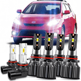 thumbnail image 1 of For Toyota Matrix 2003 2004 2005 2006 2007 2008 - LED Headlight High Low Beam + Fog Light Bulbs Kit, 1 of 12