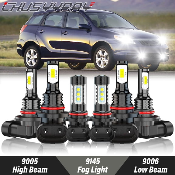 For Toyota Matrix 2003-2006 2007 2008 - 6X 6000K White LED Headlight High Low Beam Fog Light Bulbs Kit