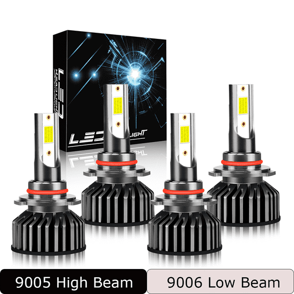 For Toyota Matrix 2003-2008 LED Headlight Bulbs 9005 9006 High&Low Beam,60W 6000LM 6000K 4pcs