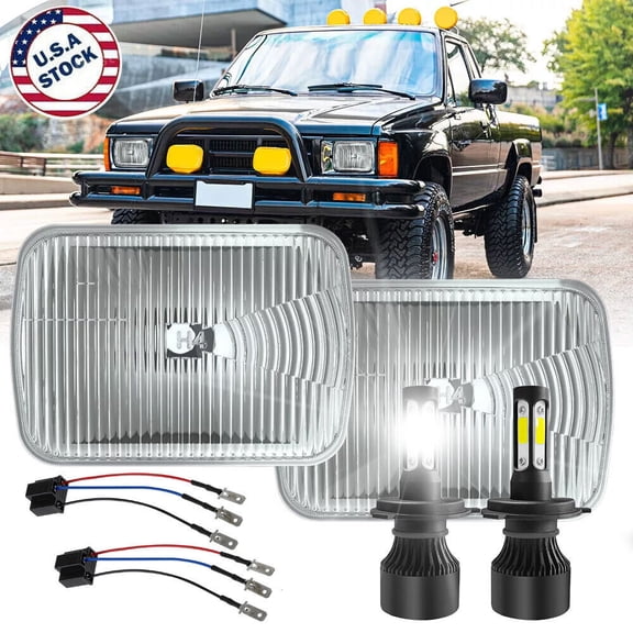 For Toyota Pickup 82-95 Tacoma Hardbody Celica 5x7" 7x6 Inch LED Headlights Pair
