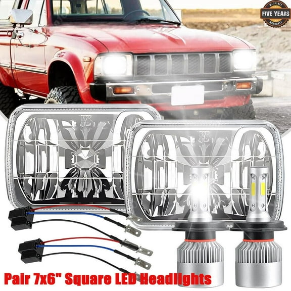 For Toyota Pickup 82-95 Tacoma Hardbody Celica 5x7" 7x6 Inch LED Headlights Pair