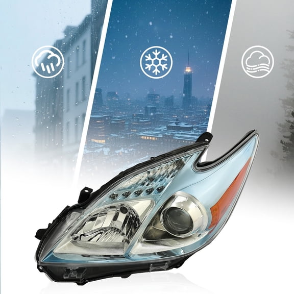 For Toyota Prius 2010-2011 1.8L OEM Halogen Headlight Assembly Left Driver Side Direct Replacement