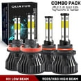 thumbnail image 1 of For Toyota Prius 2010-2015 4x Front LED Headlights Bulbs High Low Beam Kit 6000K, 1 of 12