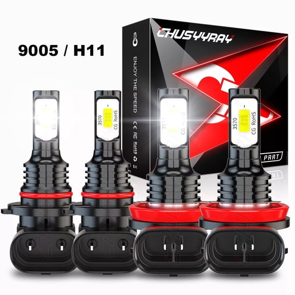 For Toyota Prius 2010-2015 LED Front Headlight High Low Beam Bulbs Upgrade Kit 6000K Pure White Qty 4