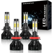 For Toyota Prius 2010-2015 LED Headlight Bulbs 9005+H11 High Beam and Low Beam 4pc
