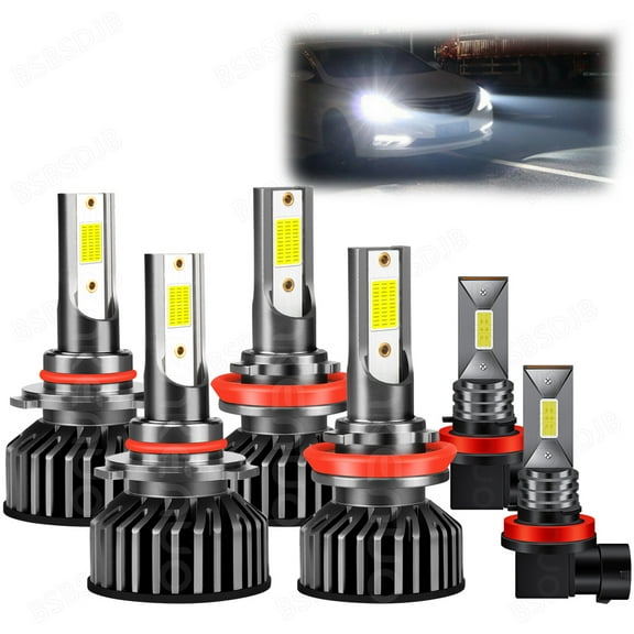 For Toyota Prius 2010-2015 LED Headlight Bulbs High/Low Beam Fog Light Bulbs 6000K