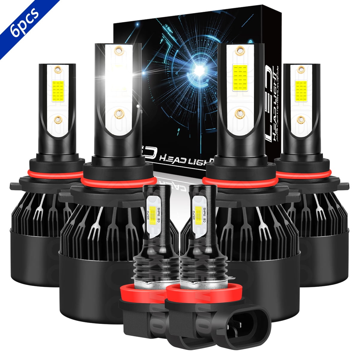 For Toyota RAV4 2006 2007 2008 2009 2010 2011 2012 LED Headlight Fog ...