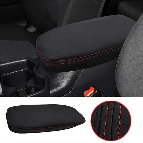 For Toyota RAV4 2019-2024 Car Black Leather Lid Armrest Center Console Cover Pad