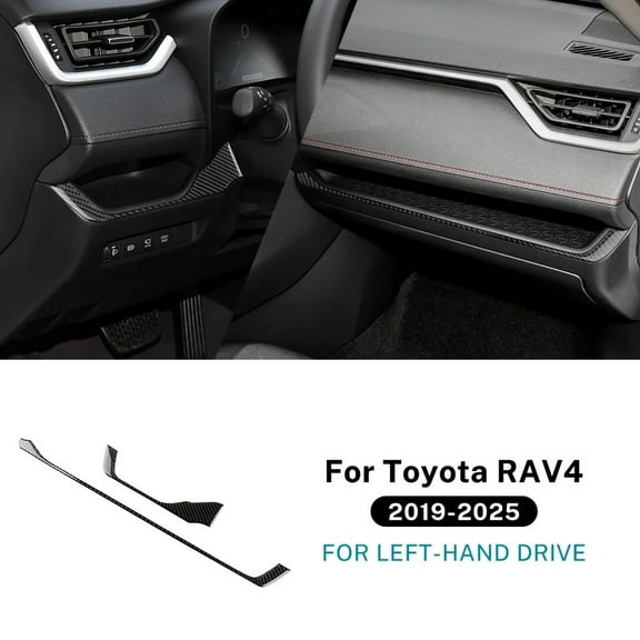 For Toyota RAV4 XA50 2019 2020 2021 2022 2023 2024 2025 LHD RHD Car Dashboard Decor Strip Trim Real Soft Carbon Fiber Sticker.
