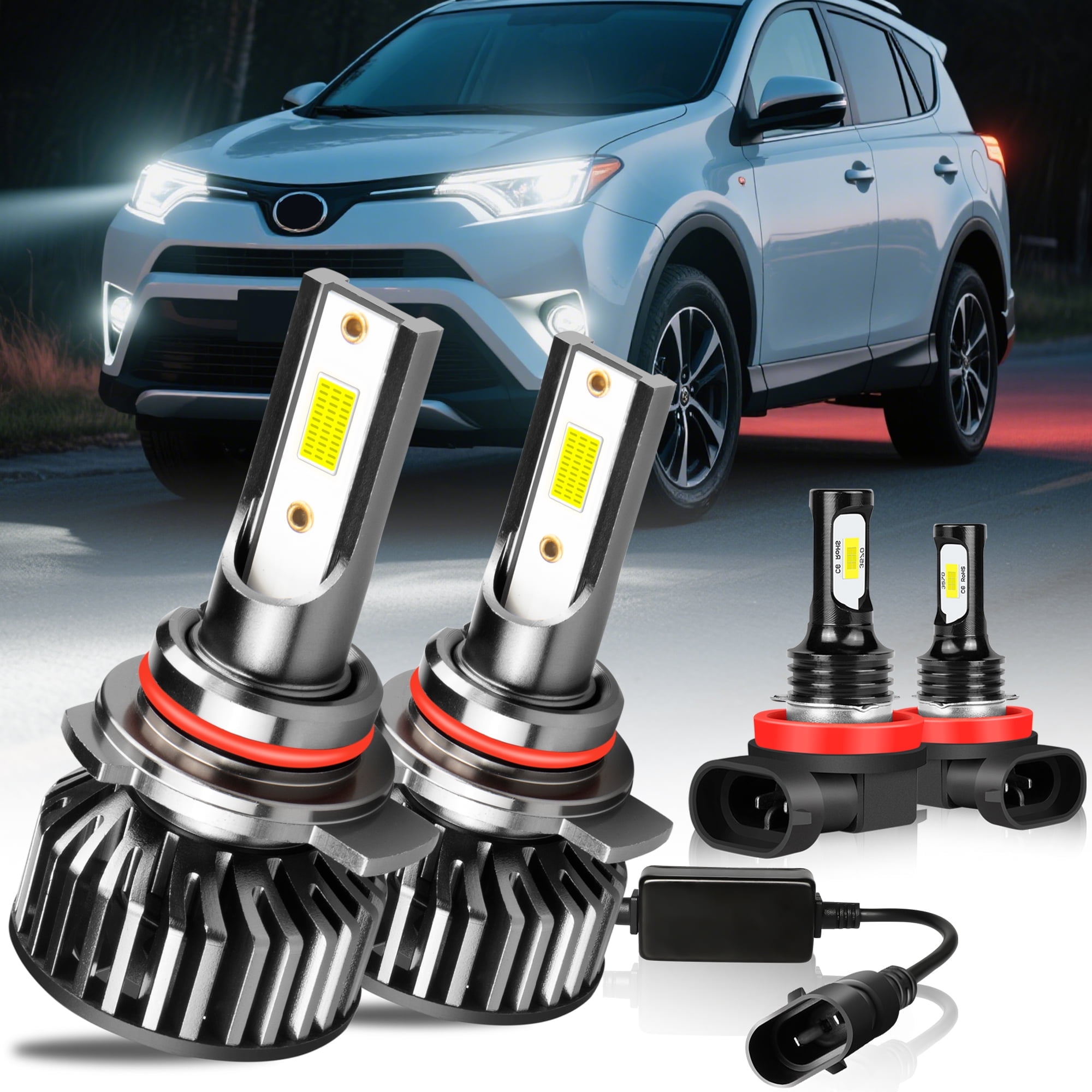 For Toyota Rav4 2016 2017 2018 Headlights,9012 LED High/Low Beam