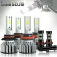 thumbnail image 1 of For Toyota Sequoia 2008-2017 LED Headlight High Low + Fog Light Bulbs 6000K White, 1 of 16
