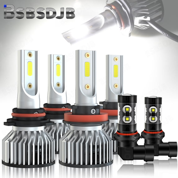 For Toyota Sequoia 2008-2017 LED Headlight High Low + Fog Light Bulbs 6000K White