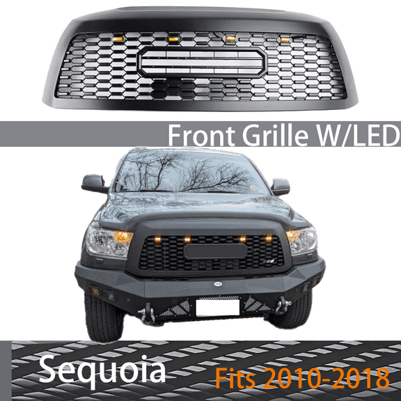 For Toyota Sequoia 2010-2018 TRD Style W/LED Front Grill