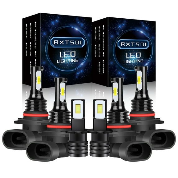 For Toyota Sienna 2004-2005 LED Headlight 9005 9006 High/Low H3 Fog Light Bulbs Kit 6x White
