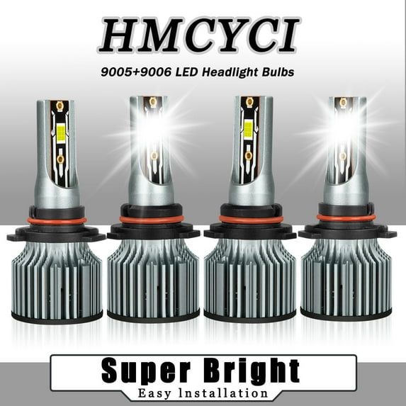 For Toyota Sienna 2004-2005 Led Headlight Bulbs 9006 9005 High&Low Beam White 4pcs