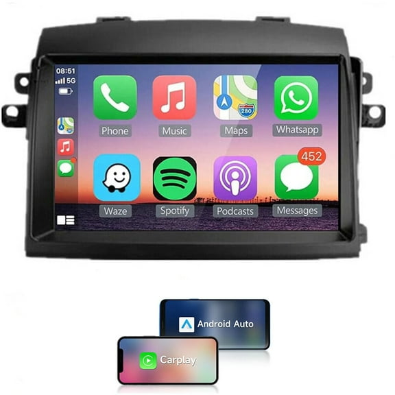 For Toyota Sienna 2004-2010 Android 14 Octa Core Carplay 4+32GB Wifi RDS Auto Car Stereo DSP Radio GPS Navigation Player