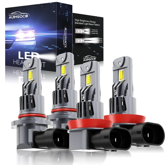 For Toyota Sienna 2011-2020 4x LED Headlight 9005&H11 Bulbs High Low Beam Cool White Bright