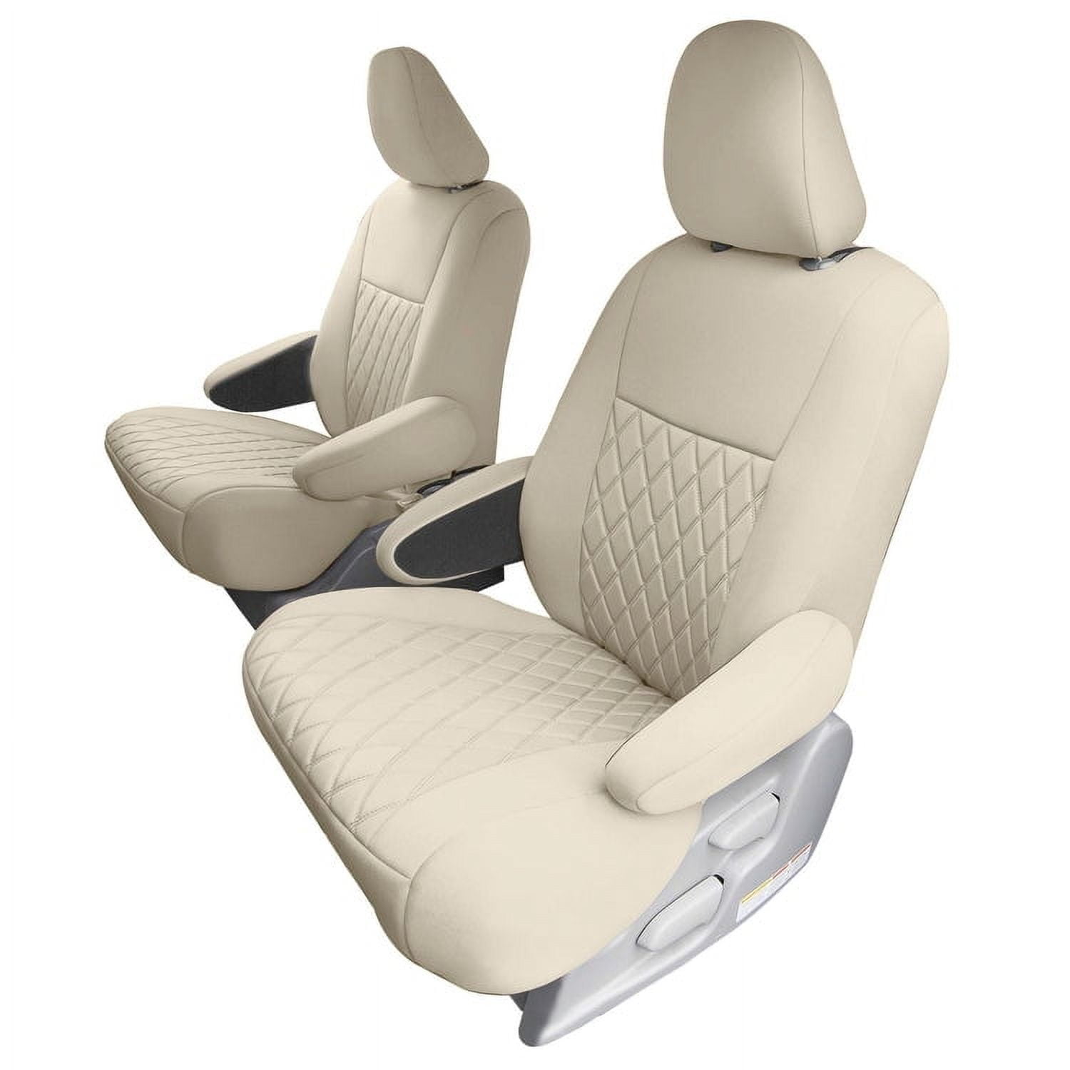 For Toyota Sienna 2011 2020 FH Group Neoprene Waterproof Custom Fit Car Seat Covers Solid Beige 2nd Row