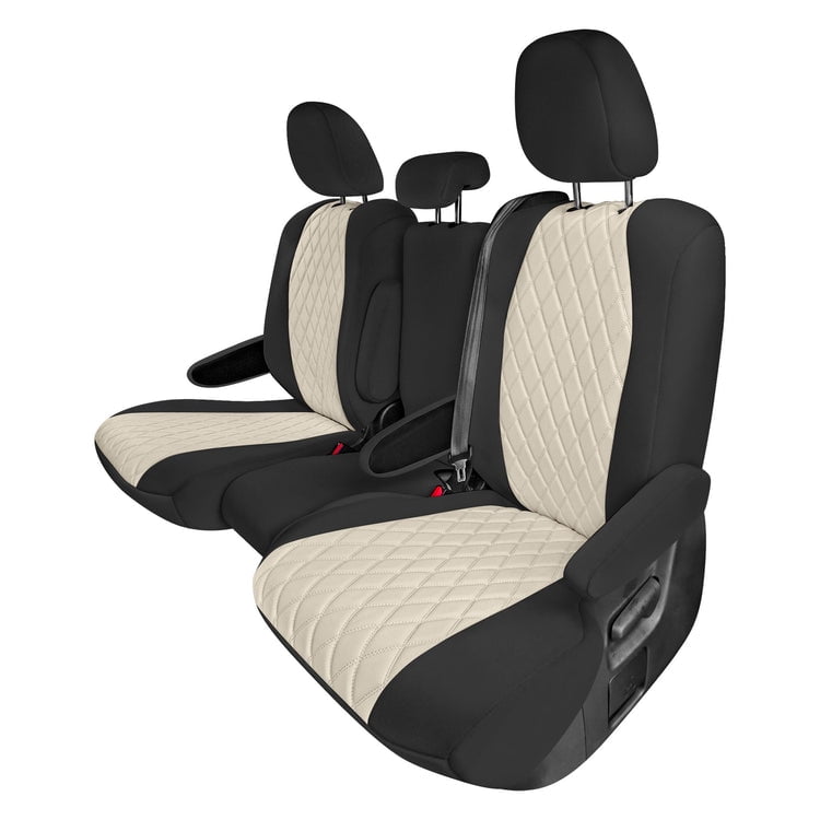 For Toyota Sienna 2011-2020 FH Group Neoprene Waterproof Custom Fit Car Seat Covers - Beige/Black 2nd Row