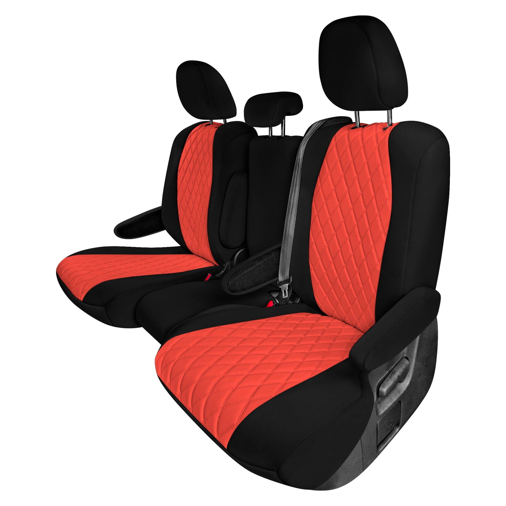 For Toyota Sienna 2011-2020 FH Group Neoprene Waterproof Custom Fit Car Seat Covers - Red/Black 2nd Row
