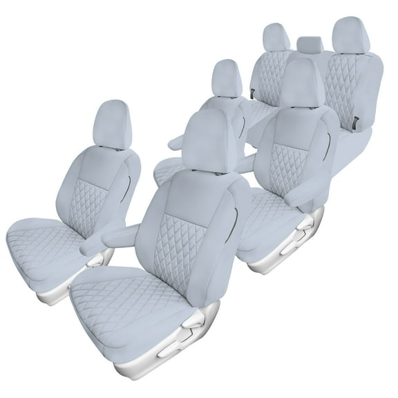 For Toyota Sienna 2011-2020 FH Group Neoprene Waterproof Custom Fit Car Seat Covers - Solid Gray Full Set 7 Seater