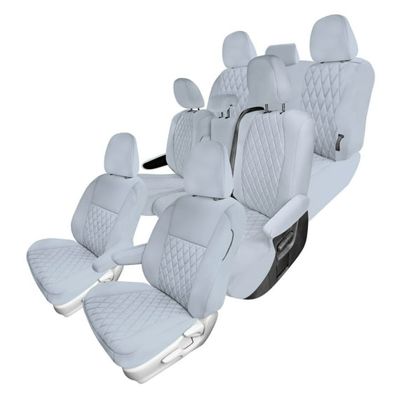 For Toyota Sienna 2011-2020 FH Group Neoprene Waterproof Custom Fit Car Seat Covers - Solid Gray Full Set 7 Seater