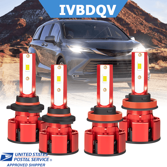 For Toyota Sienna 2011-2020 LED Headlight Bulbs 9005 High Beam + H11 Low Beam Kit 4PCS White