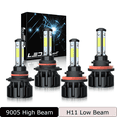 thumbnail image 1 of For Toyota Sienna 2011-2020 LED Headlight Combo 9005 High Beam + H11 Low Beam Kits 4Pcs 6000K White, 1 of 11