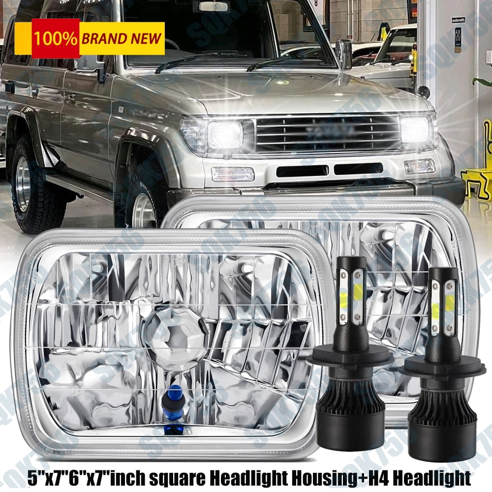 Pair 5x7 / 7x6 LED Headlights Hi/Lo DRL For Toyota Tacoma 1995-1997 & Pickup – 6000K, 6000 Lumens, 5-Yr Warranty