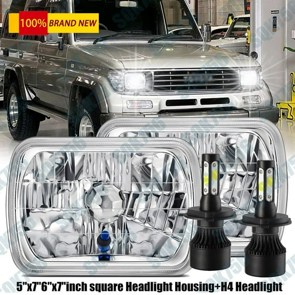 For Toyota Tacoma 1995 1996 1997 5X7" 7x6" LED Headlights High Low Beam H4/9003