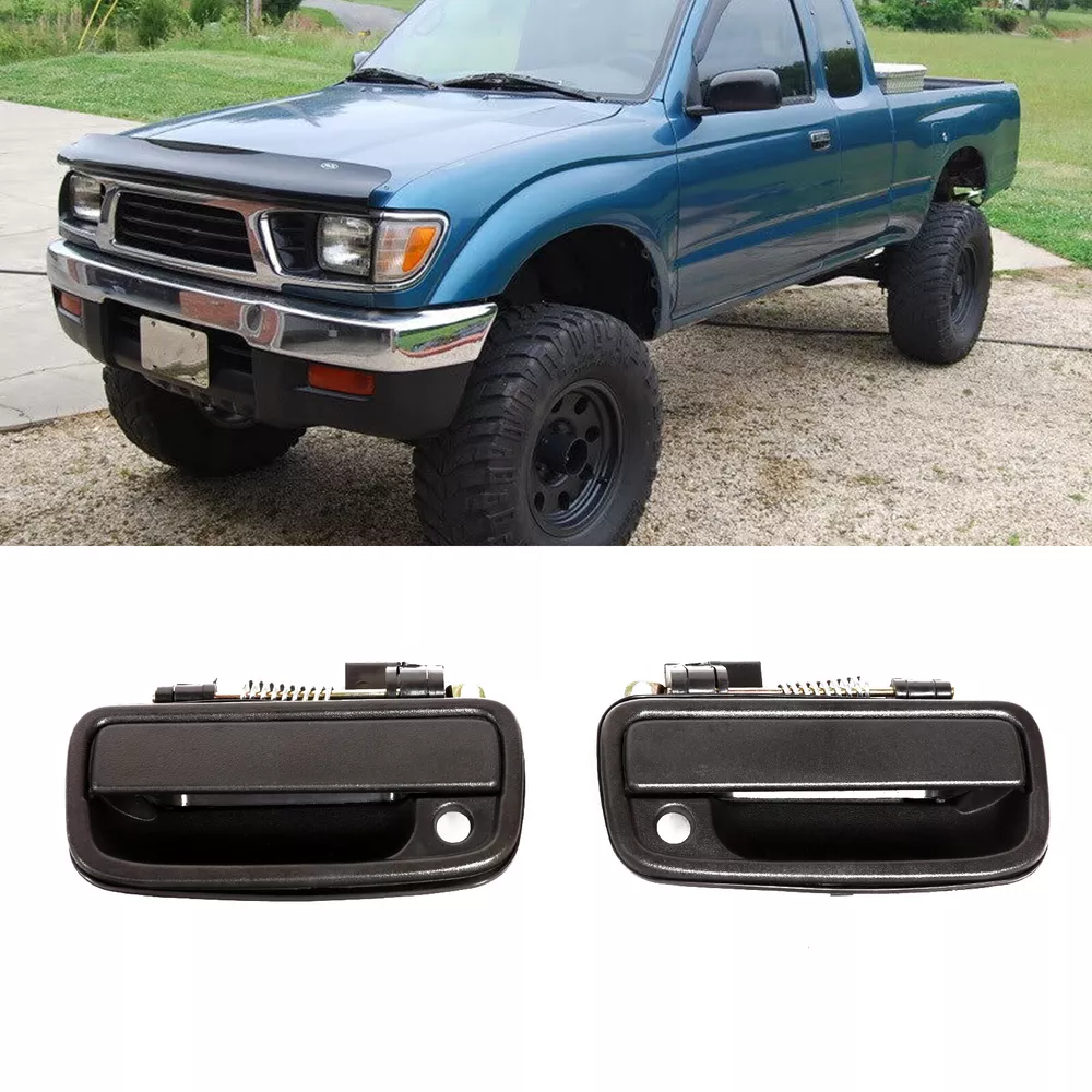 Pair Of Front Outside Door Handles For Toyota Tacoma 1995–2004 – Left & Right Set, Black Textured, 69210-35020