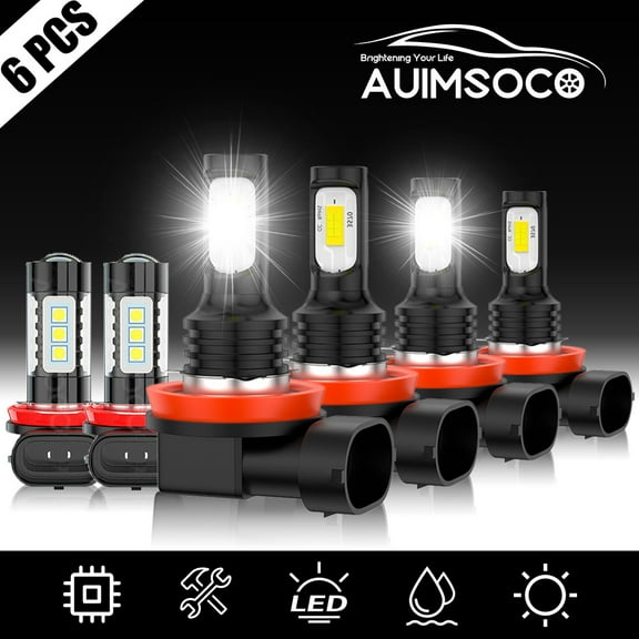 For Toyota Tacoma 2016-2020 - 6x LED Headlight High Low Beam Fog Light Bulbs Kit Canbus No Error Plug-N-Play
